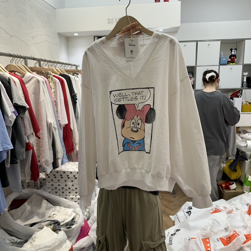 DE LINE韓國直郵女裝新品時尚推薦職業25春夏人氣衛衣亞麻DE LINE衛衣圖色2