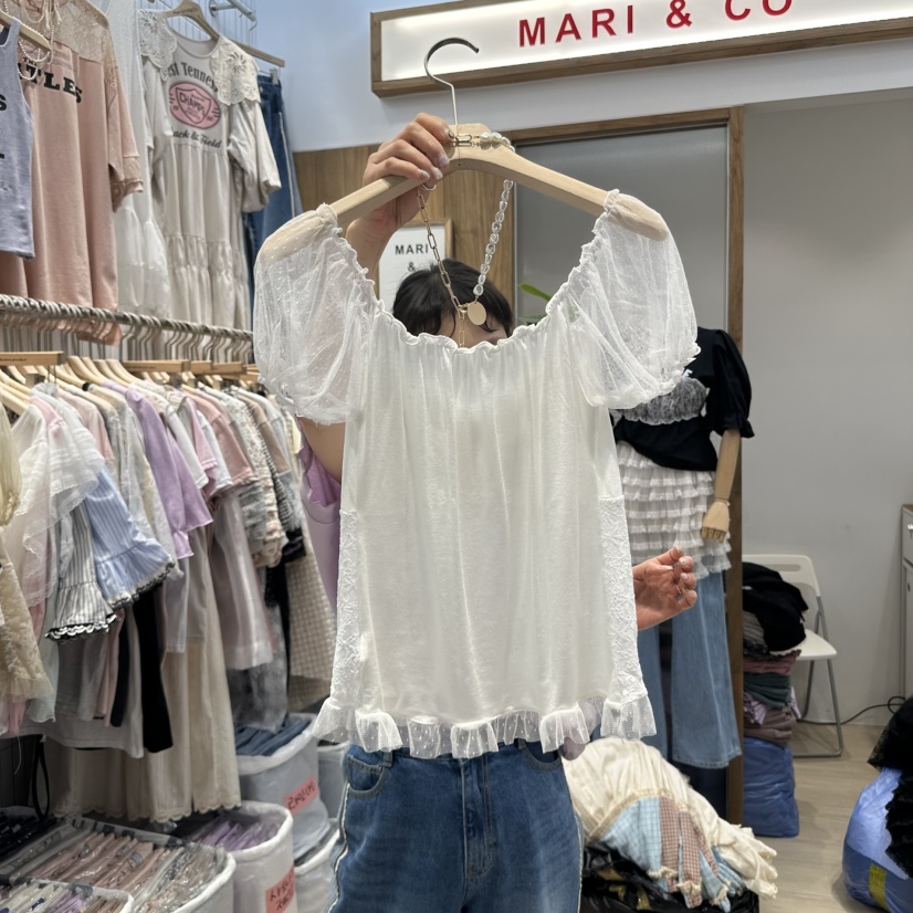 MARI CO東大門實拍女裝新款休閑熱賣職業時尚25春夏襯衫蕾絲衫MARI CO襯衫/蕾絲衫