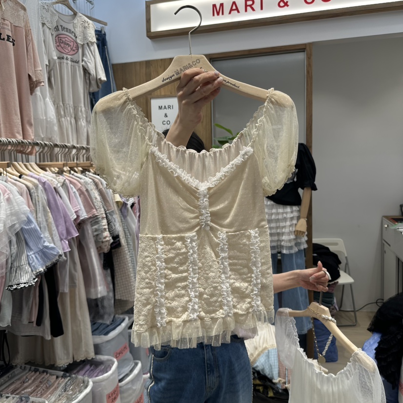 MARI CO東大門實拍女裝新款休閑熱賣職業時尚25春夏襯衫蕾絲衫MARI CO襯衫/蕾絲衫圖色2