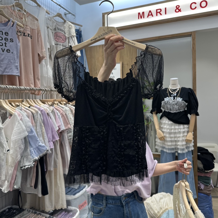 MARI CO東大門實拍女裝新款休閑熱賣職業時尚25春夏襯衫蕾絲衫MARI CO襯衫/蕾絲衫圖色3