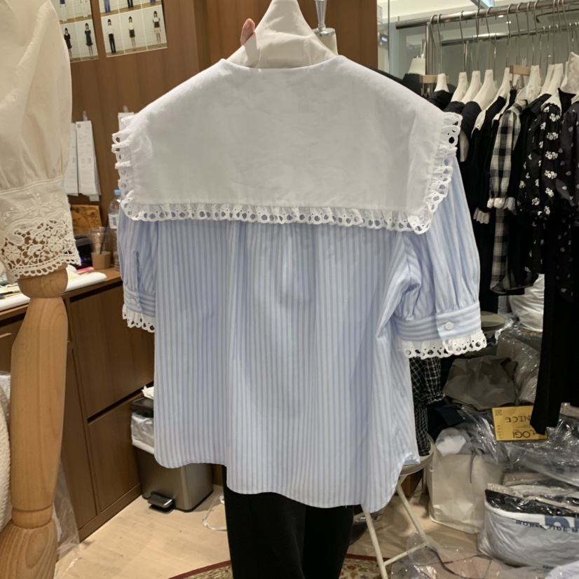 OGI韓國直郵女士新品休閑時尚25春夏真品職業人氣襯衫蕾絲衫FLat OGI襯衫/蕾絲衫
