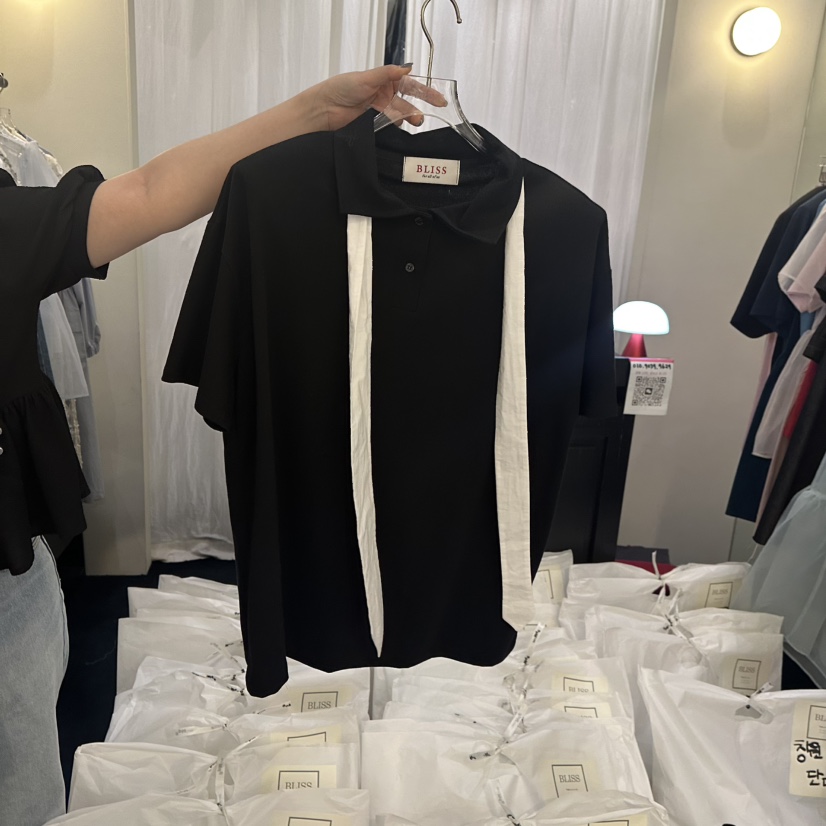 BLISS東大門實拍女裝新品真品休閑職業推薦襯衫蕾絲衫含領帶BLISS襯衫/蕾絲衫圖色3