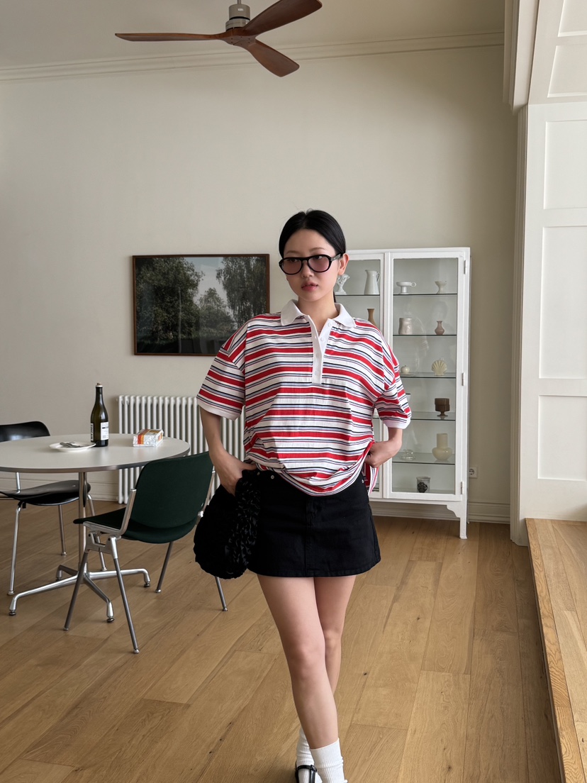 SUNDER MARKET韓國直郵女裝新品職業休閑時尚推薦熱賣25春夏T恤SUNDER MARKETT恤