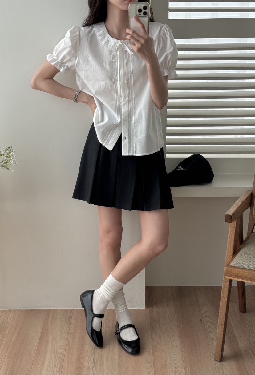 TIZZI韓國直郵㊣東大門實拍女裝新品時尚休閑熱賣襯衫蕾絲衫TIZZI襯衫/蕾絲衫