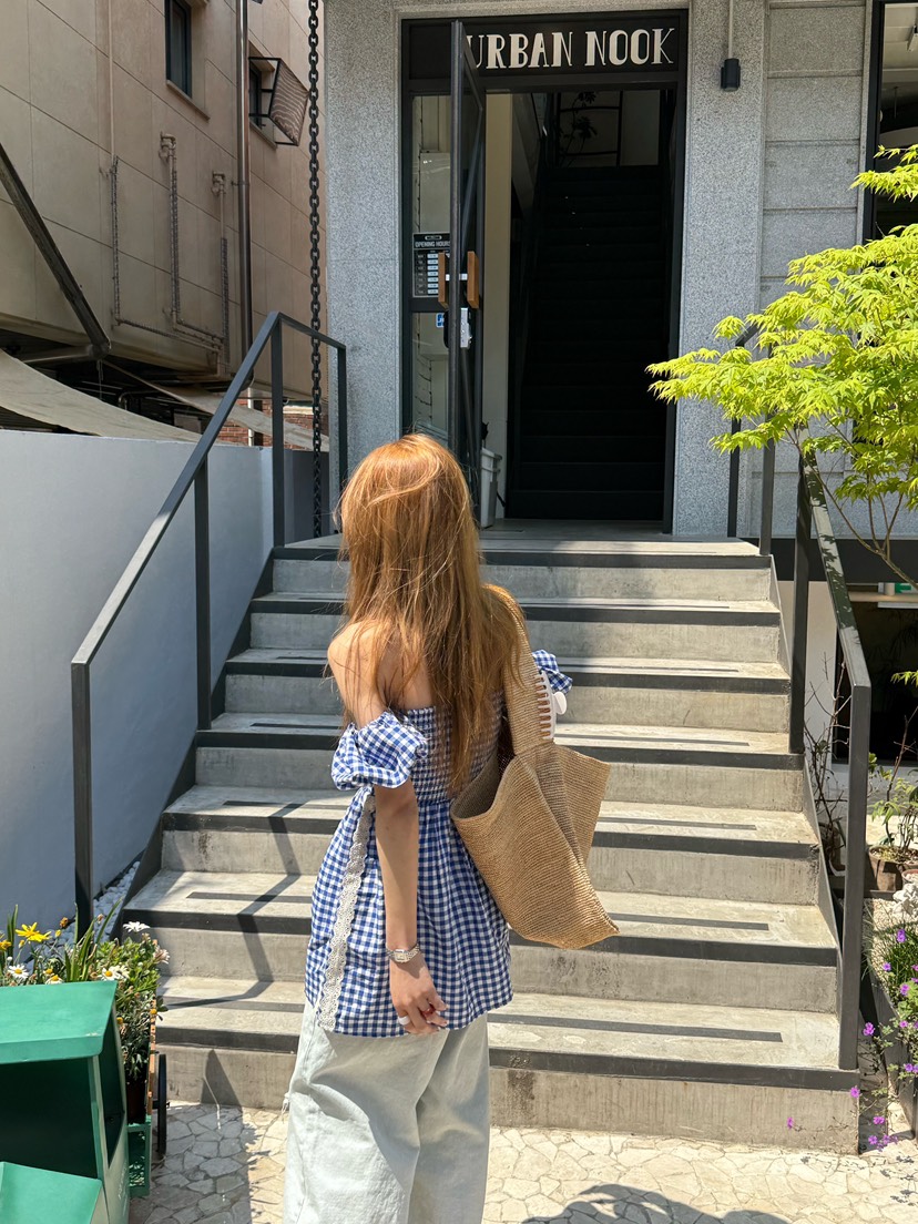 ZEROZERO韓國直郵㊣女裝新品時尚人氣熱賣25春夏襯衫蕾絲衫格紋ZEROZERO襯衫/蕾絲衫