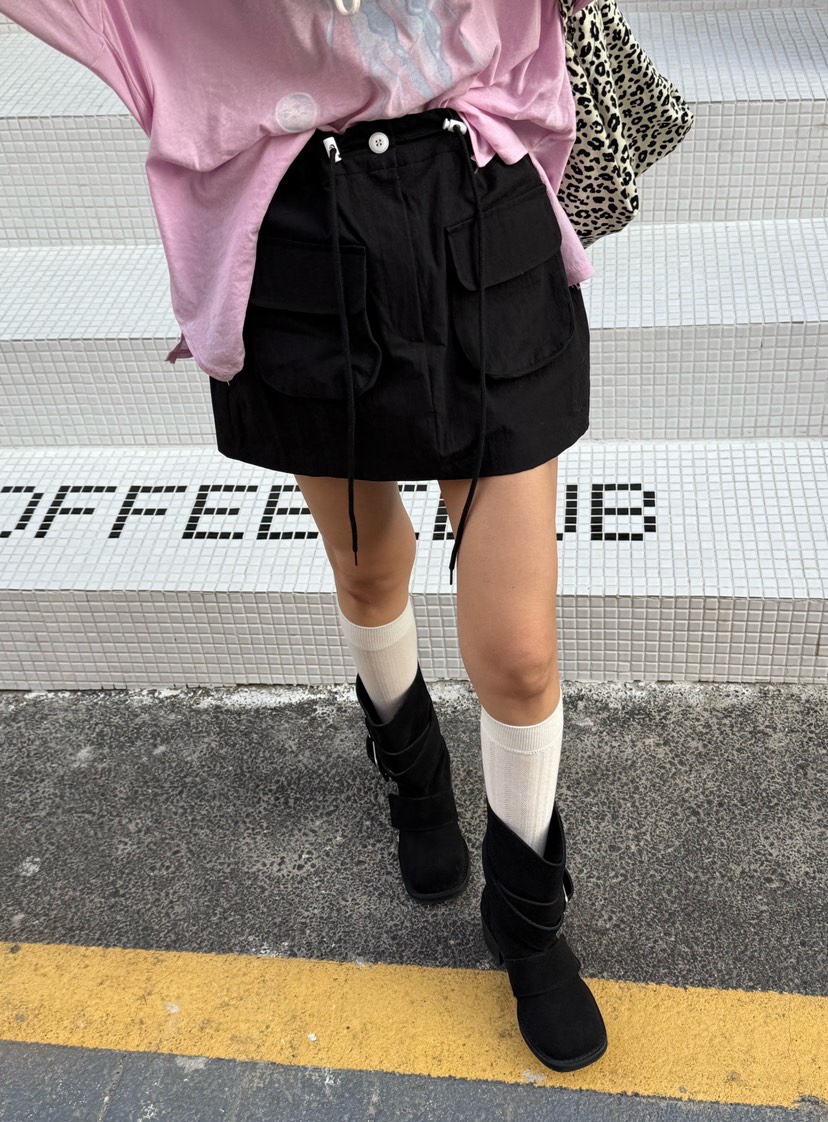 ZEROZERO韓國直郵㊣東大門實拍女裝新款休閑熱賣人氣短裙口袋ZEROZERO短裙圖色2
