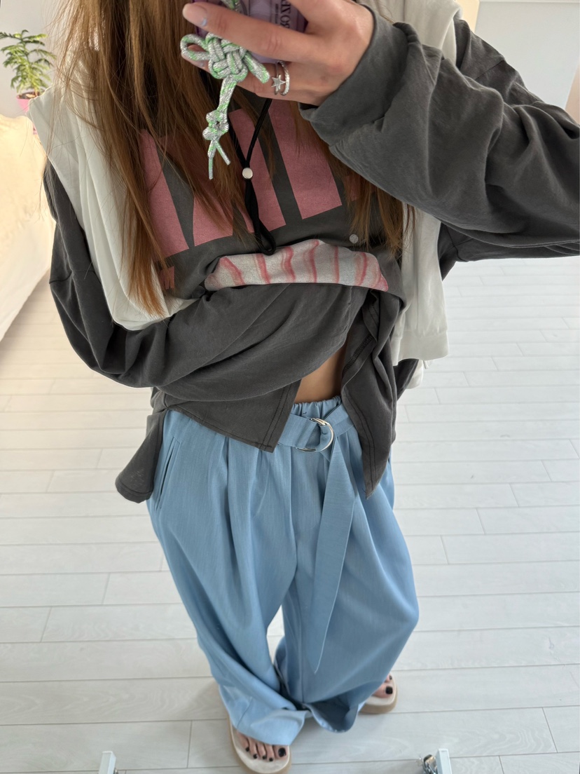 ZEROZERO韓國㊣直郵東大門代購女裝新款時尚推薦休閑褲含腰帶ZEROZERO休閑褲