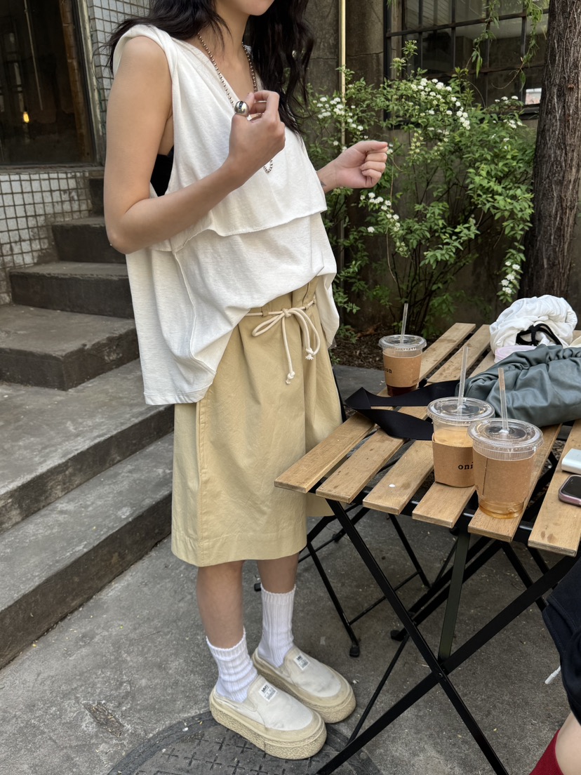 FRANC—L韓國直郵㊣女裝新款休閑25春夏時尚人氣短褲含腰繩FRANC短褲