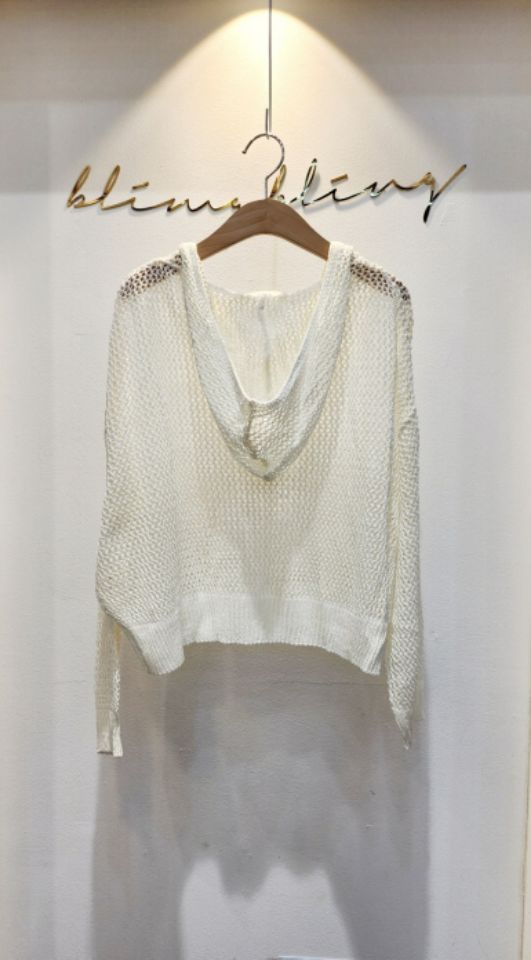 BLING BLING-S韓國直郵㊣女裝新品人氣時尚25春夏針織衫兜帽BLING BLING-S針織衫