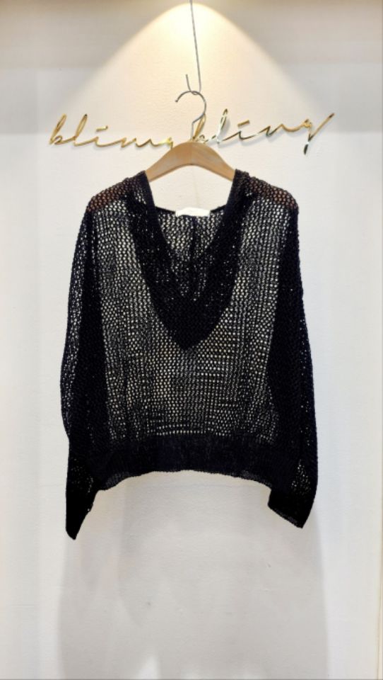 BLING BLING-S韓國直郵㊣女裝新品人氣時尚25春夏針織衫兜帽BLING BLING-S針織衫圖色1