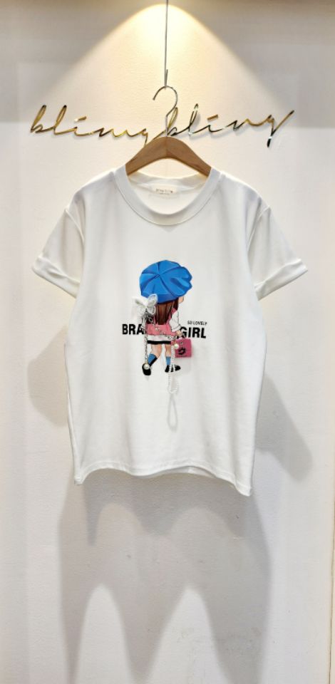 RICO韓國㊣直郵東大門代購女裝新品推薦人氣休閑25春夏時尚T恤bling bling/RICOT恤圖色2