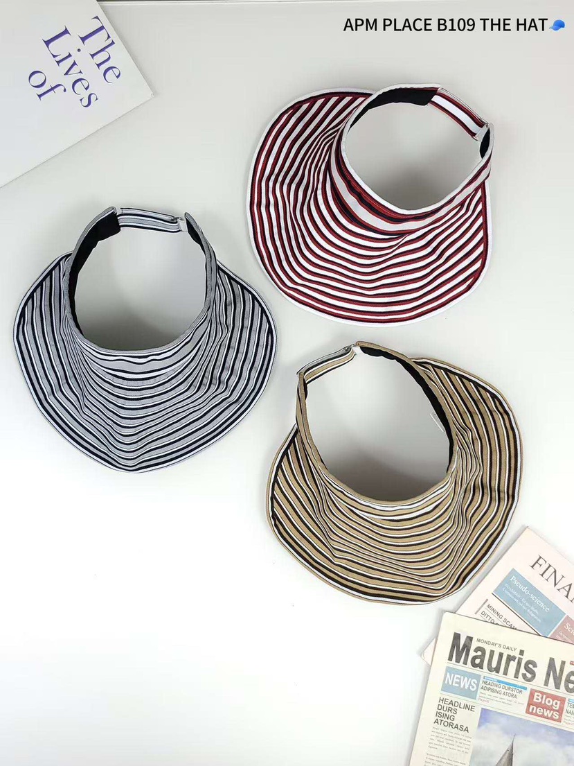 THE HAT-P韓國㊣直郵東大門代購女裝新品25春夏推薦帽子條紋THE HAT帽子