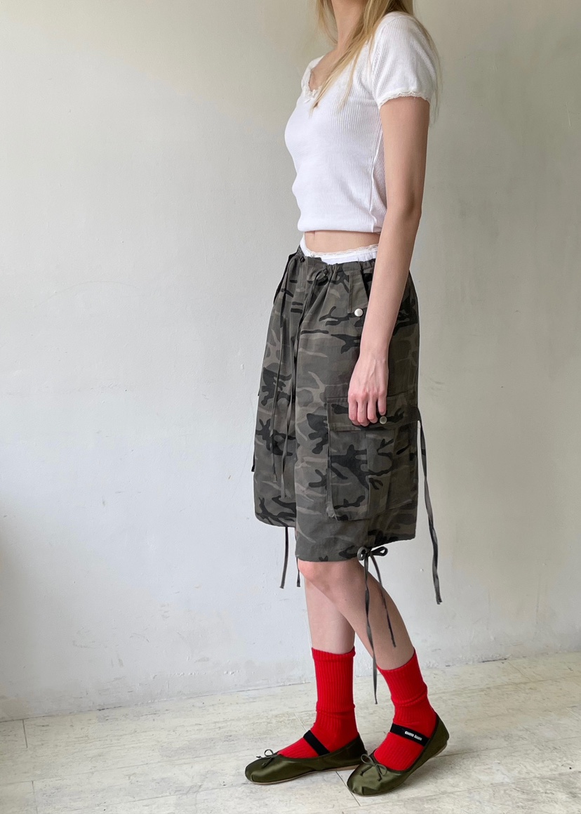 ANOTHER AVENUE韓國㊣直郵東大門代購女裝新品25春夏短褲迷彩ANOTHER AVENUE短褲