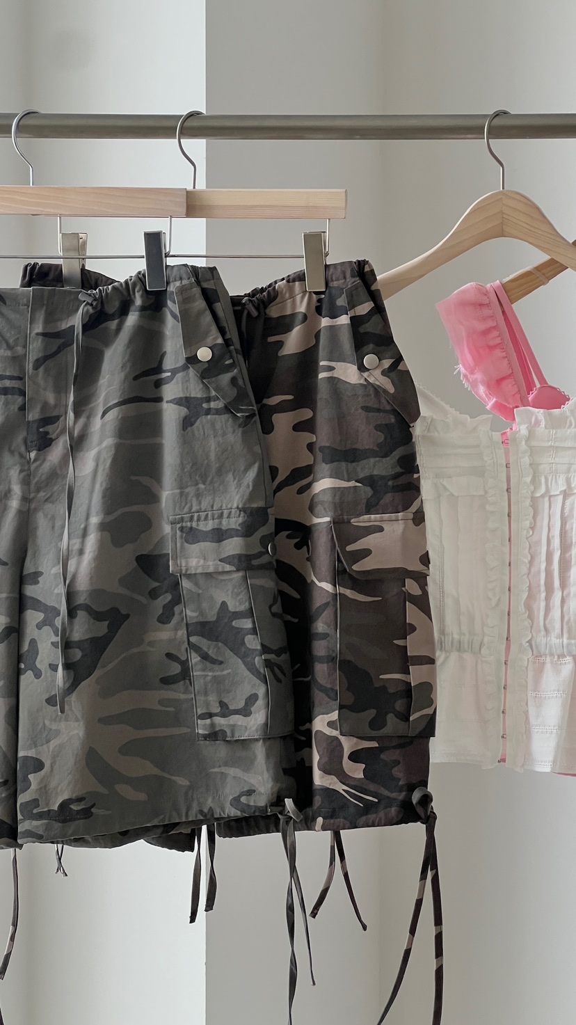 ANOTHER AVENUE韓國㊣直郵東大門代購女裝新品25春夏短褲迷彩ANOTHER AVENUE短褲