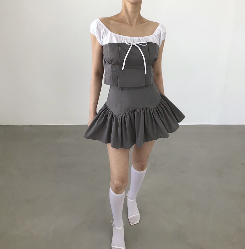 2TWO MOON韓國直郵㊣東大門實拍女裝新品時尚人氣休閑短裙2TWO MOON短裙