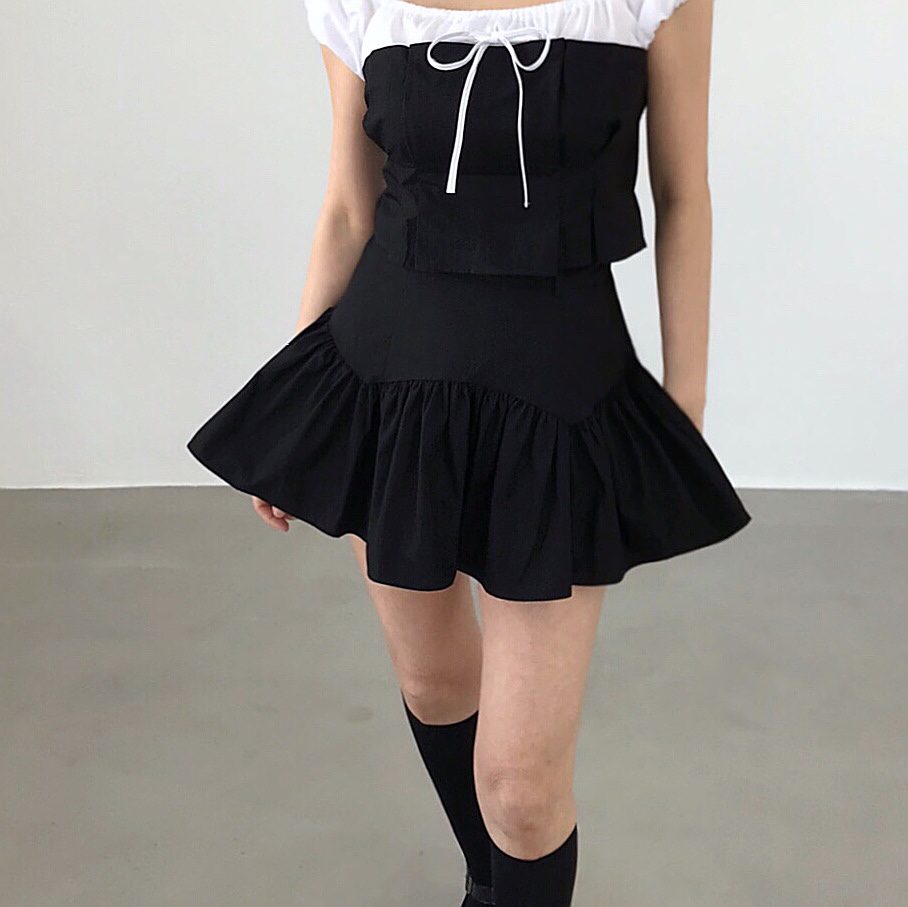 2TWO MOON韓國直郵㊣東大門實拍女裝新品時尚人氣休閑短裙2TWO MOON短裙