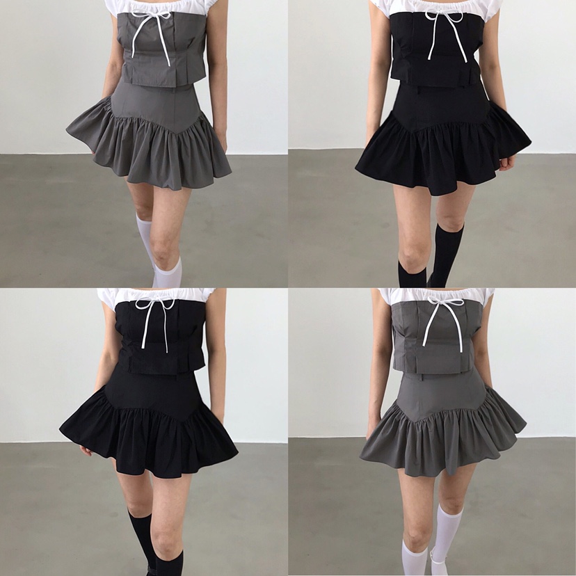 2TWO MOON韓國直郵㊣東大門實拍女裝新品時尚人氣休閑短裙2TWO MOON短裙
