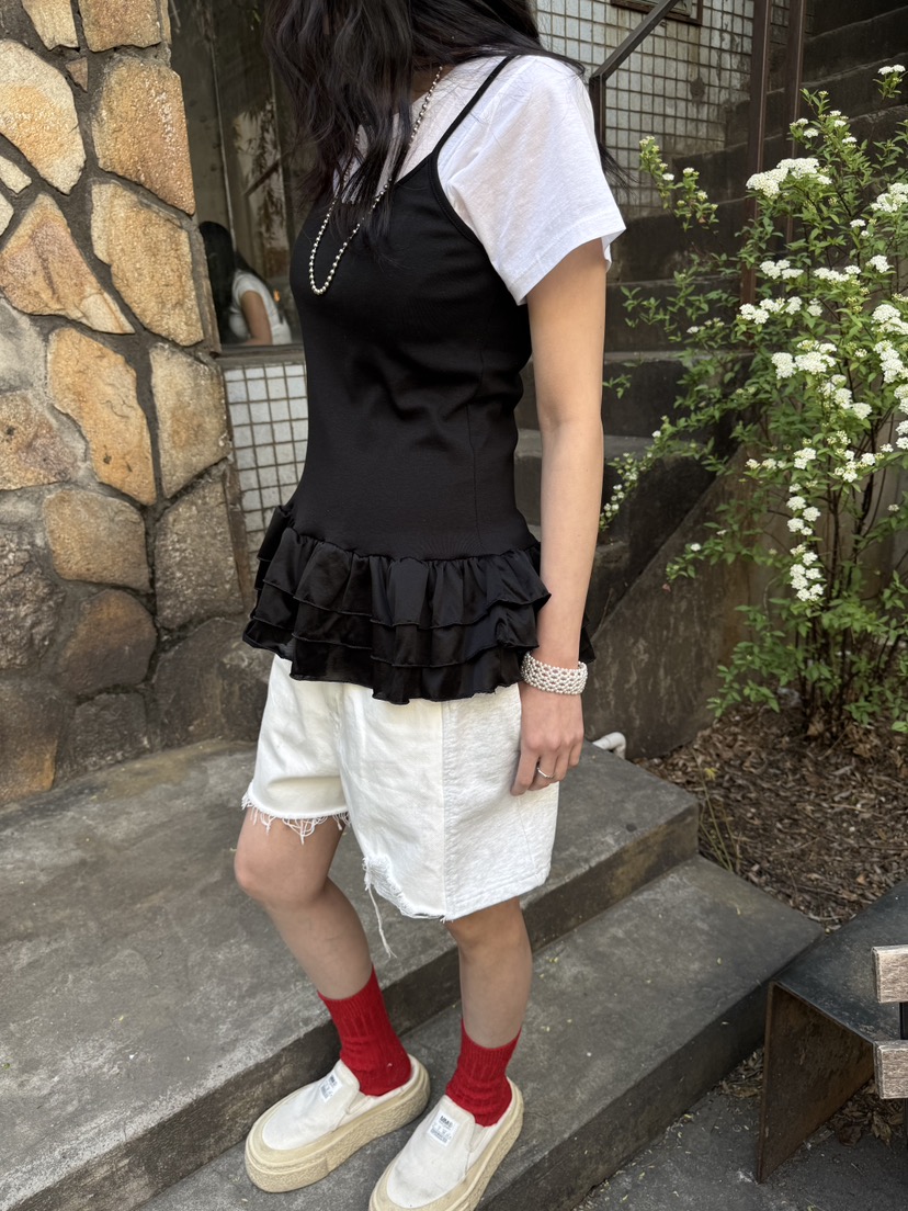 FRANC—L韓國直郵㊣女裝新款人氣時尚吊帶背心不含內搭緞面FRANC吊帶/背心
