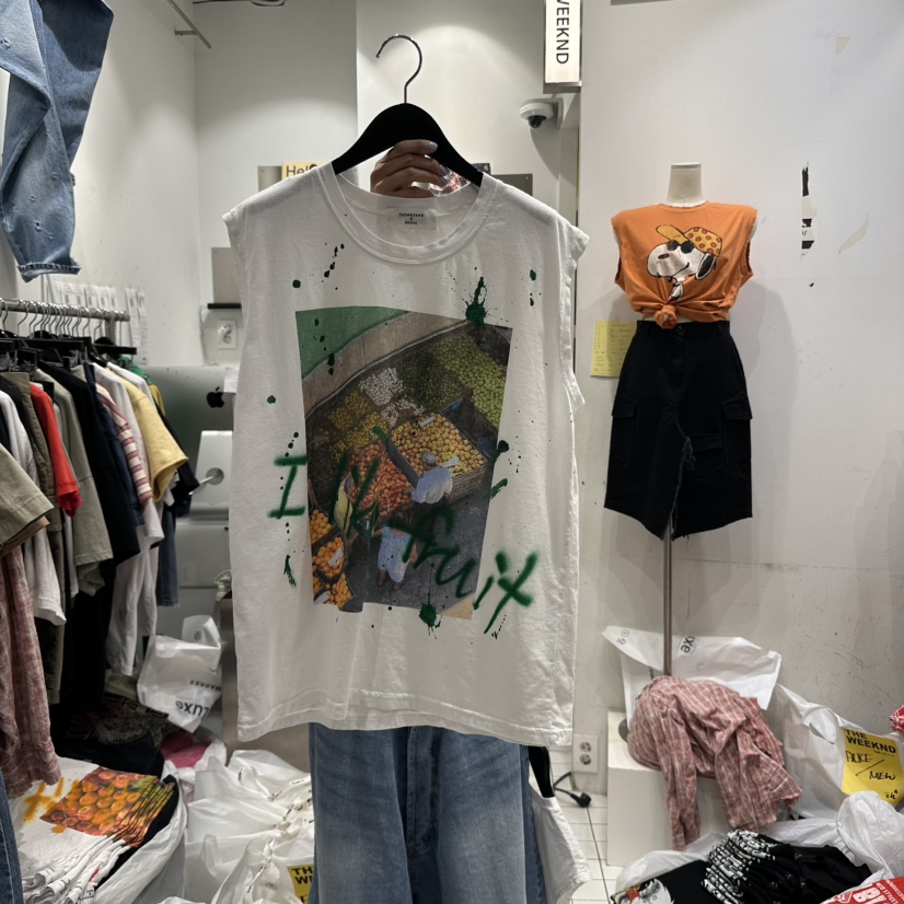 THE WEEKND直郵韓國代購㊣女裝新款25春夏熱賣推薦吊帶背心THE WEEKND吊帶/背心圖色2
