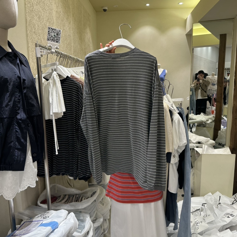 REFLAT直郵韓國代購㊣女裝新款人氣休閑推薦熱賣長袖T恤海軍REFLAT長袖T恤