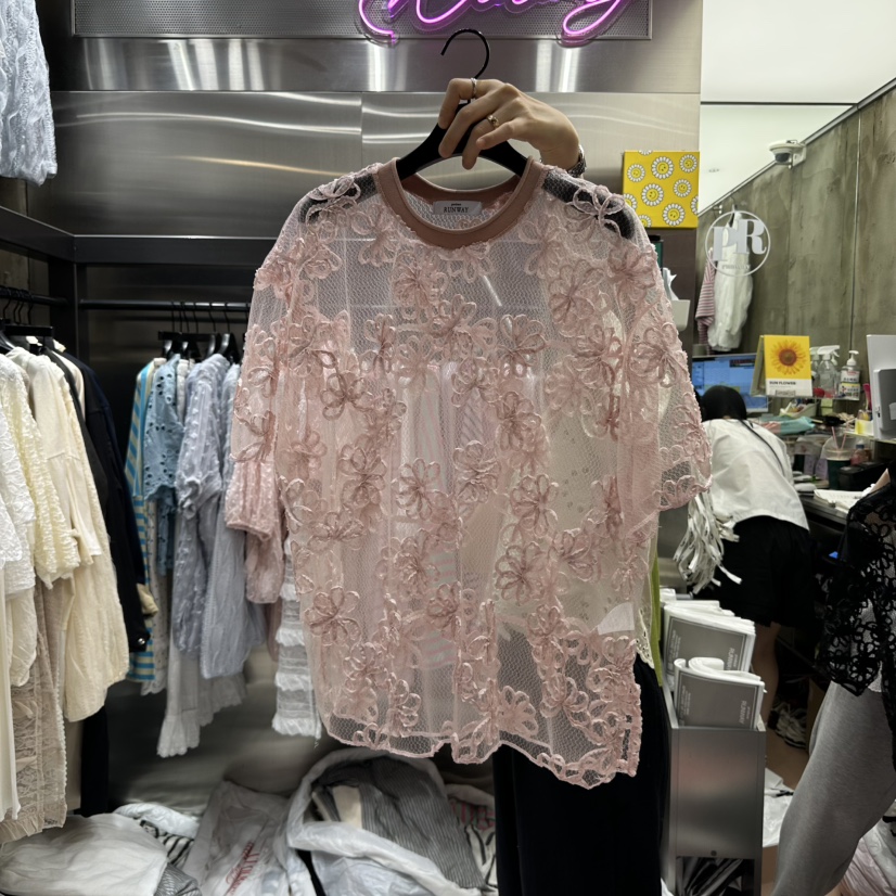 RUNWAY-런웨이韓國㊣直郵東大門代購女裝新品休閑襯衫蕾絲衫RUNWAY襯衫/蕾絲衫圖色2
