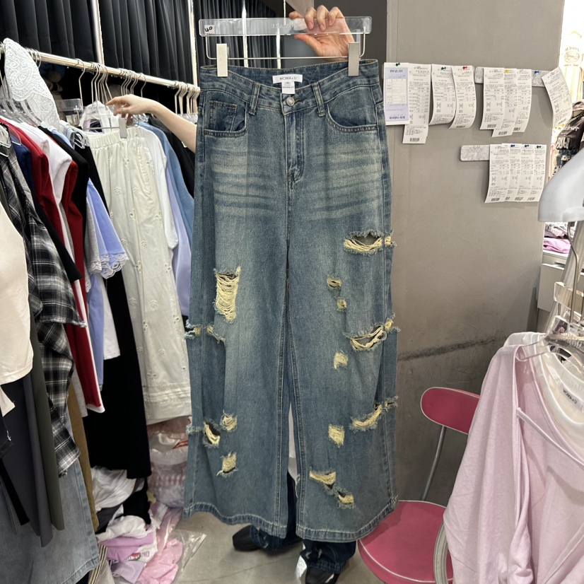 MOMAZU韓國直郵㊣女裝新款人氣休閑時尚推薦25春夏熱賣牛仔褲MOMAZU牛仔褲