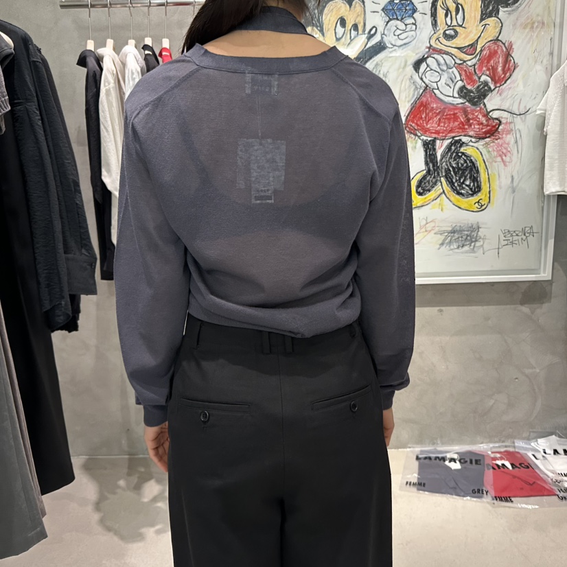 LAMAGIEPIE韓國直郵㊣東大門實拍女裝新品時尚針織衫含脖帶開衫LAMAGIE GREY針織衫