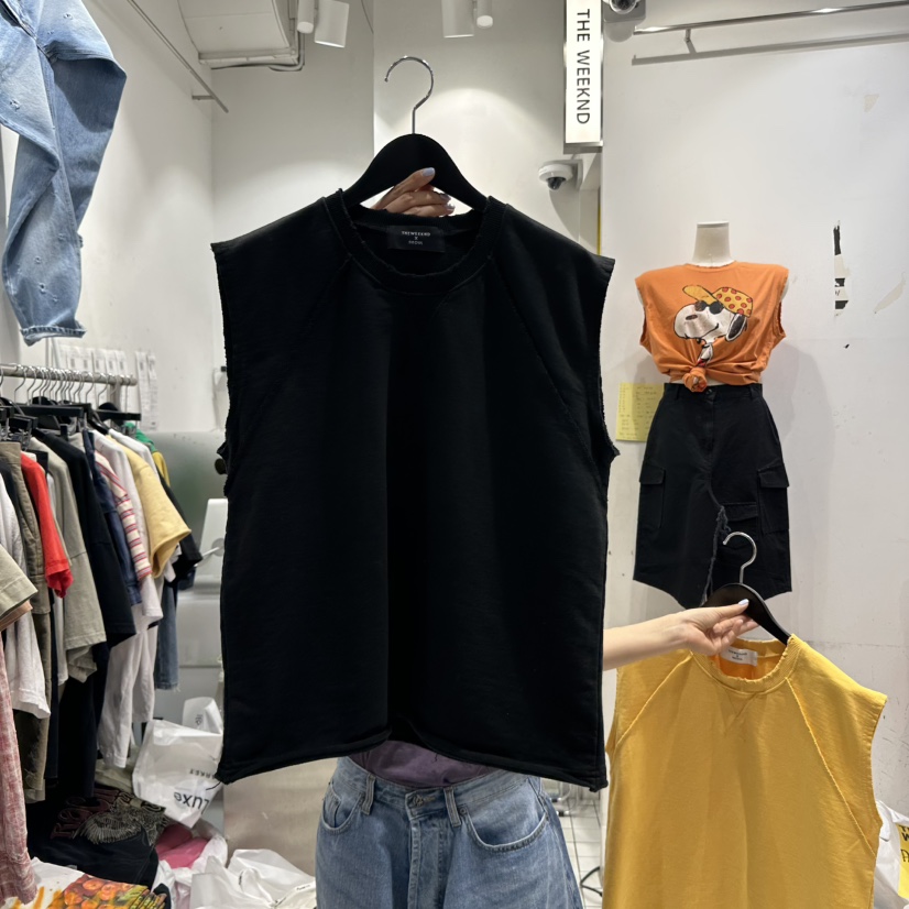 THE WEEKND直郵韓國代購㊣女裝新款休閑時尚人氣熱賣吊帶背心THE WEEKND吊帶/背心圖色2