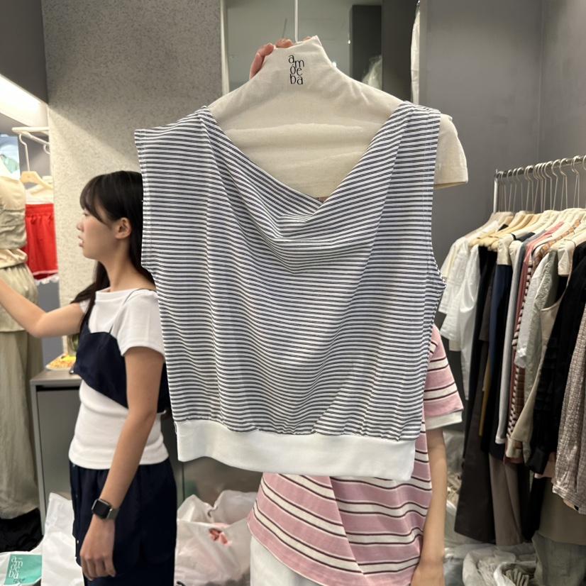 AMOEBA韓國㊣直郵東大門代購女裝新款25春夏休閑人氣吊帶背心AMOEBA吊帶/背心圖色2