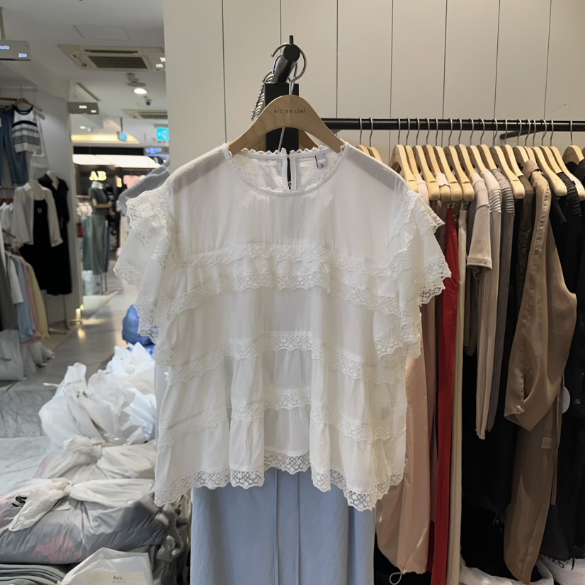 ARC韓國㊣直郵東大門代購女裝新款25春夏休閑推薦襯衫蕾絲衫ARC EN CIEL襯衫/蕾絲衫圖色1