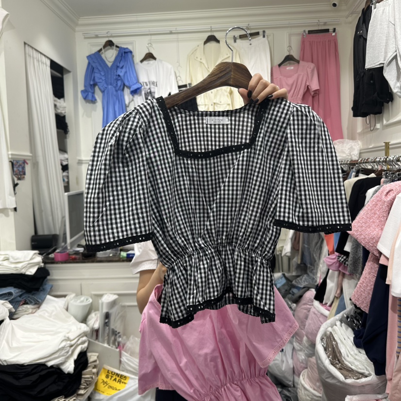 J.RITZY韓國直郵㊣東大門實拍女裝新款熱賣25春夏襯衫蕾絲衫J.RITZY襯衫/蕾絲衫圖色3