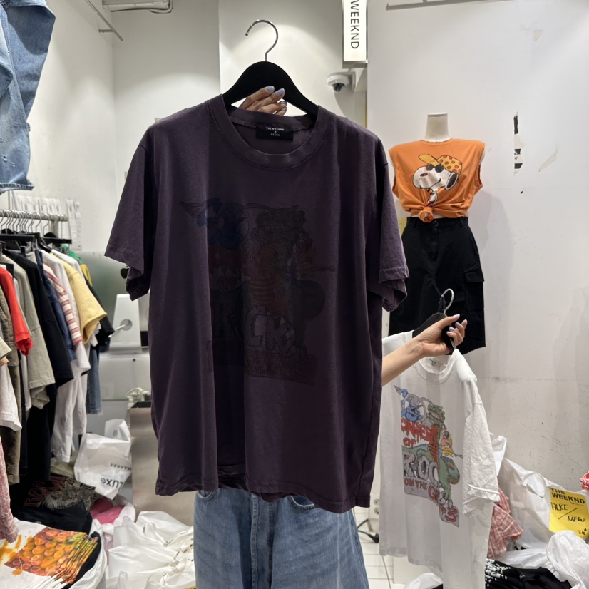 THE WEEKND韓國直郵㊣女裝新款時尚休閑人氣熱賣25春夏T恤THE WEEKNDT恤圖色2