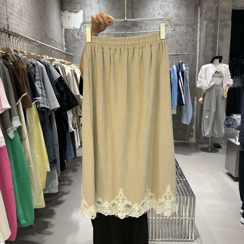 JUNI韓國㊣直郵東大門代購女裝新款熱賣時尚推薦25春夏長裙亞麻my juni長裙