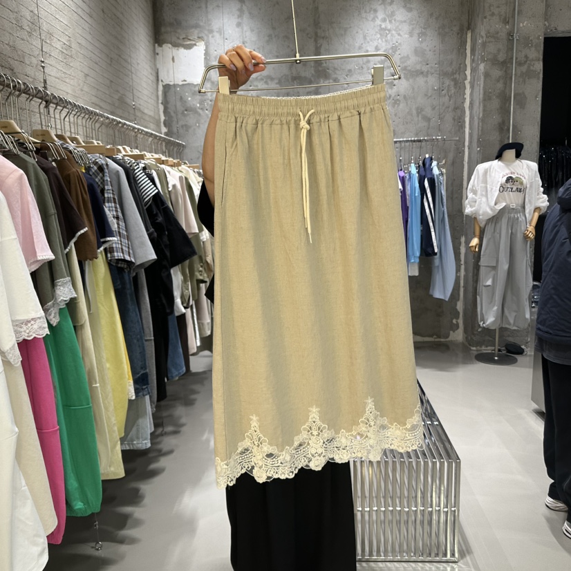 JUNI韓國㊣直郵東大門代購女裝新款熱賣時尚推薦25春夏長裙亞麻my juni長裙圖色3