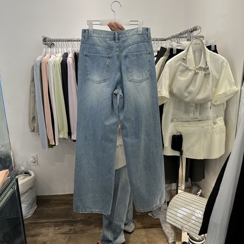 CREAM VILLA韓國直郵㊣女裝新品時尚牛仔褲CREAMVILLA牛仔褲
