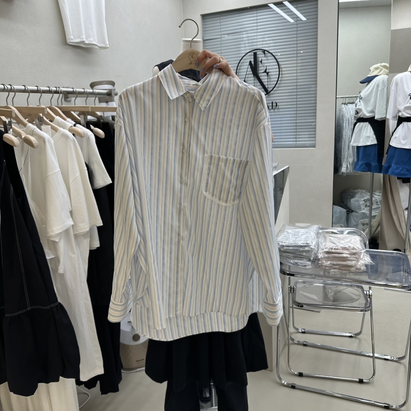 ASCEND直郵韓國代購㊣女裝新款25春夏時尚熱賣推薦襯衫蕾絲衫ASCEND襯衫/蕾絲衫圖色2