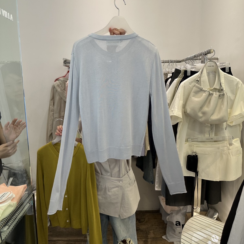 CREAM VILLA(此品牌名稱會遭售假投訴,建議淘寶店鋪商品名稱中不要使用)韓國直郵㊣女裝新款人氣針織衫亞麻開衫CREAMVILLA針織衫