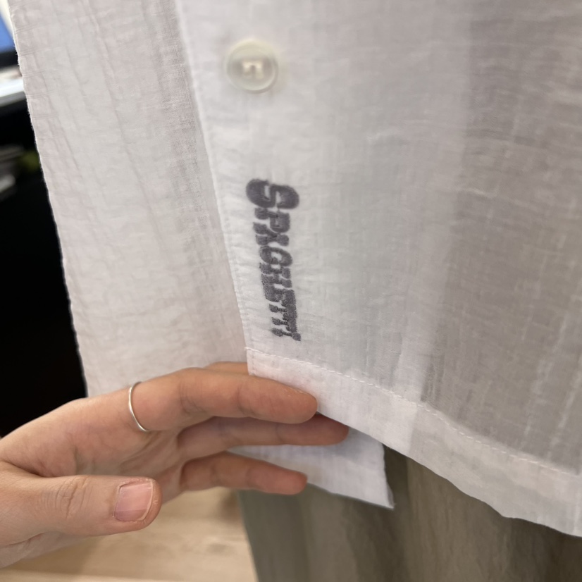 SPAGHETTI直郵韓國代購㊣女裝新品人氣推薦襯衫蕾絲衫口袋透明spaghetti襯衫/蕾絲衫