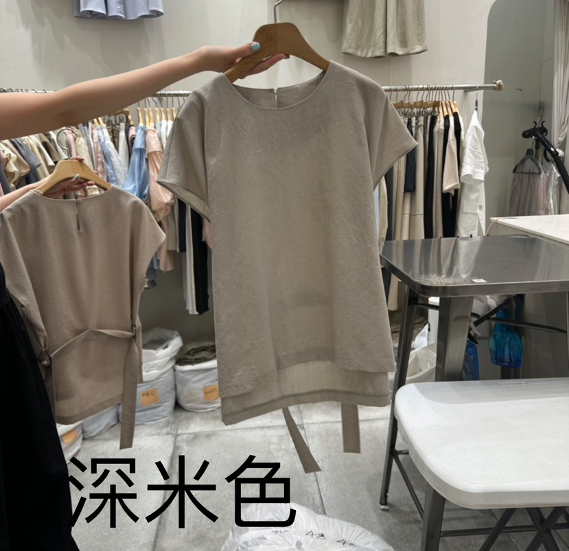 G.I-L韓國㊣直郵東大門代購女裝新品25春夏襯衫蕾絲衫含腰帶G.I-L襯衫/蕾絲衫圖色2