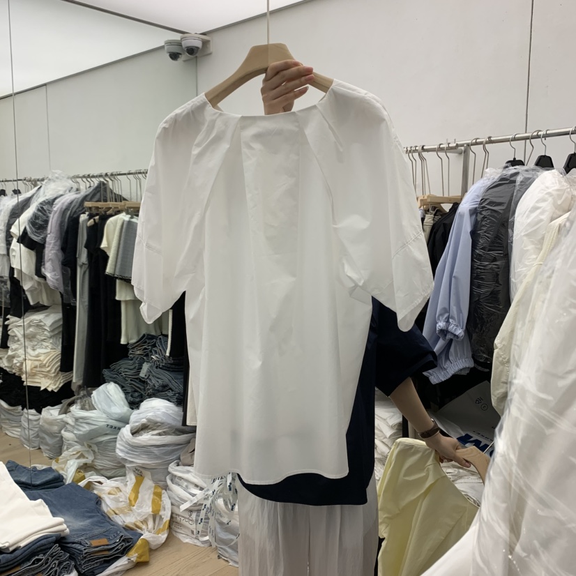 MOI-A韓國㊣直郵東大門代購女裝新品25春夏休閑襯衫蕾絲衫MOI-A襯衫/蕾絲衫