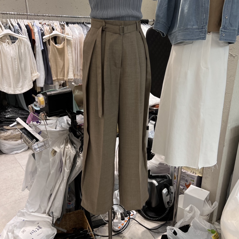BRONZE直郵韓國代購㊣女裝新款時尚休閑推薦人氣休閑褲含腰帶BRONZE休閑褲圖色3
