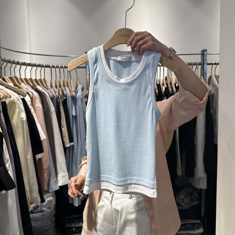 HABLE韓國㊣直郵東大門代購女裝新款熱賣人氣休閑時尚吊帶背心HABLE吊帶/背心圖色3