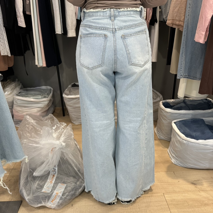 FLAMME TOIT韓國㊣直郵東大門代購女裝新品時尚25春夏牛仔褲FLAMME TOIT牛仔褲