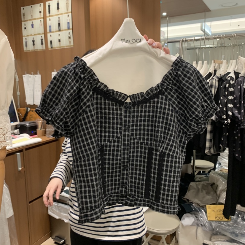 OGI韓國直郵㊣女裝新品休閑推薦熱賣時尚人氣25春夏襯衫蕾絲衫FLat OGI襯衫/蕾絲衫圖色2