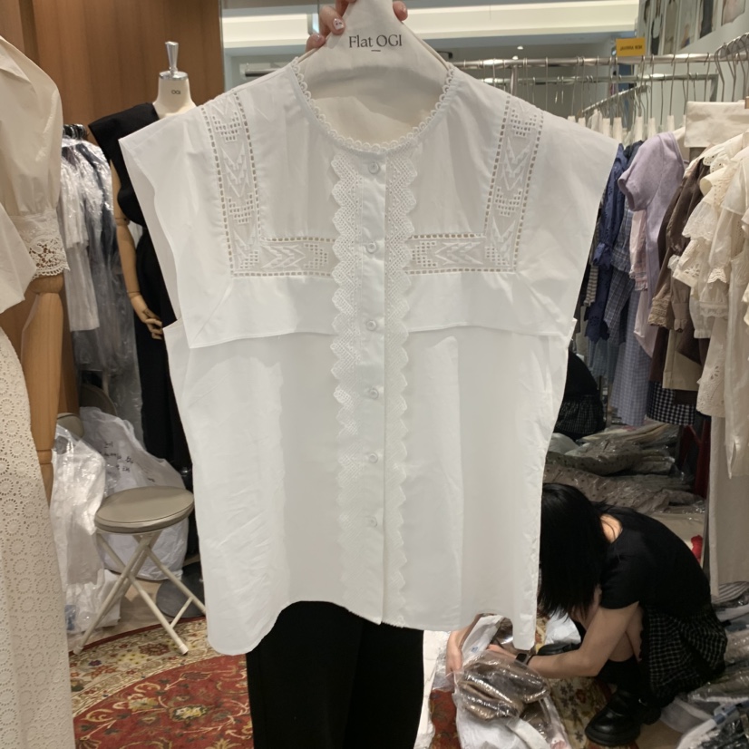 OGI韓國直郵㊣東大門實拍女裝新款25春夏休閑熱賣襯衫蕾絲衫FLat OGI襯衫/蕾絲衫