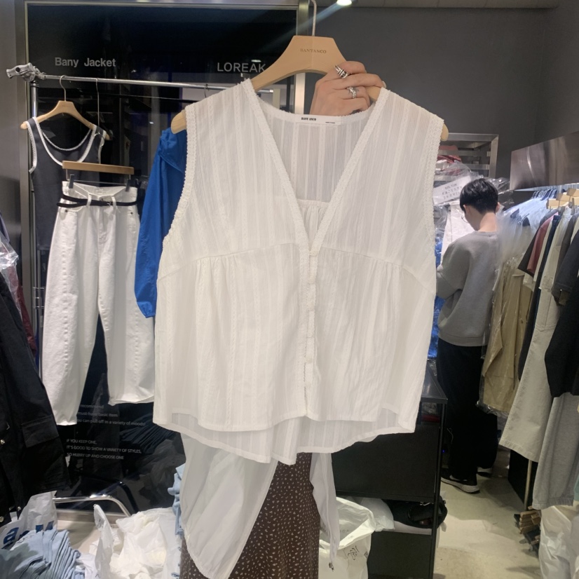 BANY ANCO韓國直郵㊣女裝新款休閑熱賣時尚25春夏襯衫蕾絲衫BANY ANCO襯衫/蕾絲衫