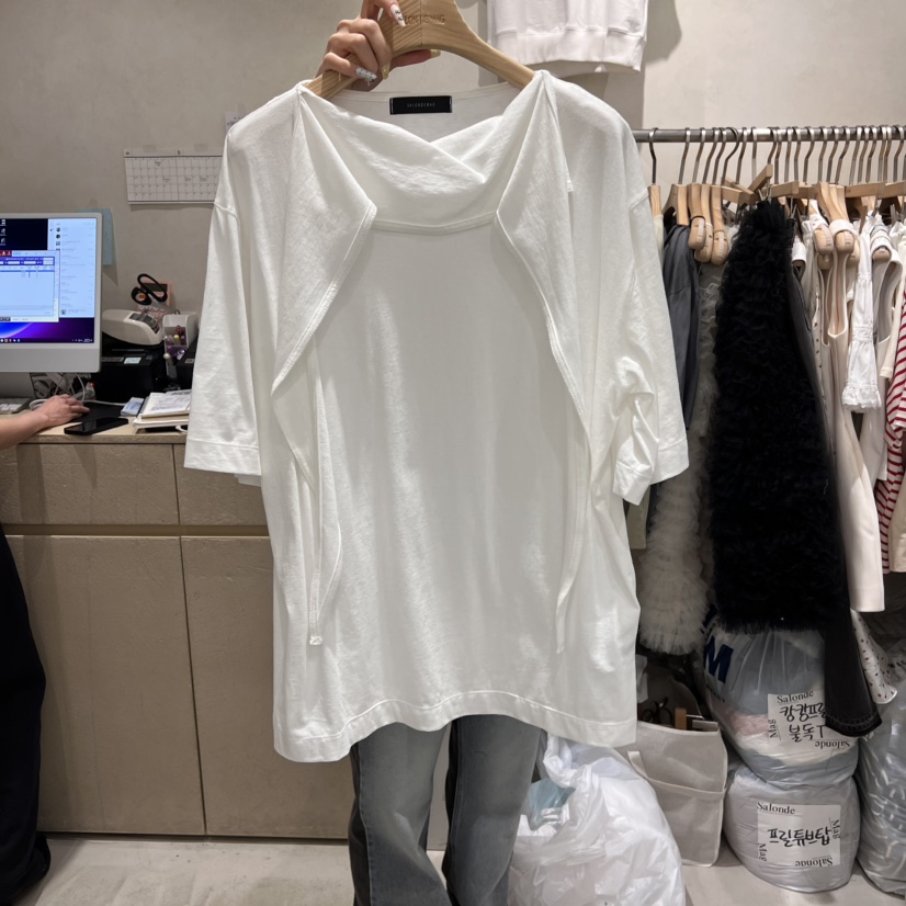SALONDEMAG直郵韓國代購㊣女裝新品人氣休閑25春夏熱賣推薦T恤SALONDEMAGT恤圖色2
