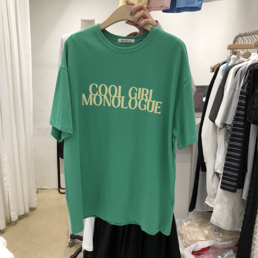 MUNSELL韓國直郵㊣女裝新品熱賣人氣推薦休閑時尚25春夏T恤MUNSELLT恤圖色2