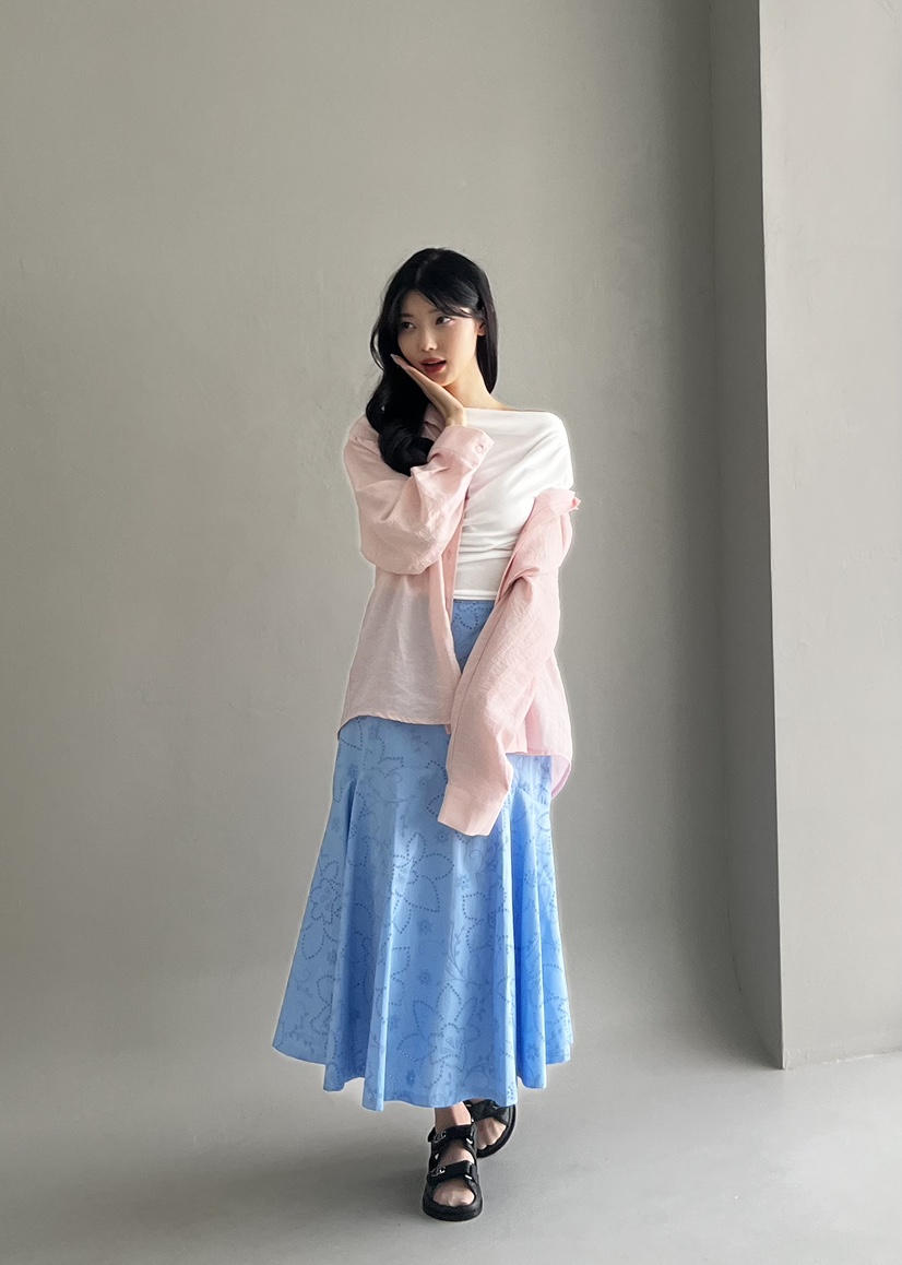 AVEC-OT韓國代購女士新款25春夏時尚職業休閑人氣真品長裙AVEC-OT長裙