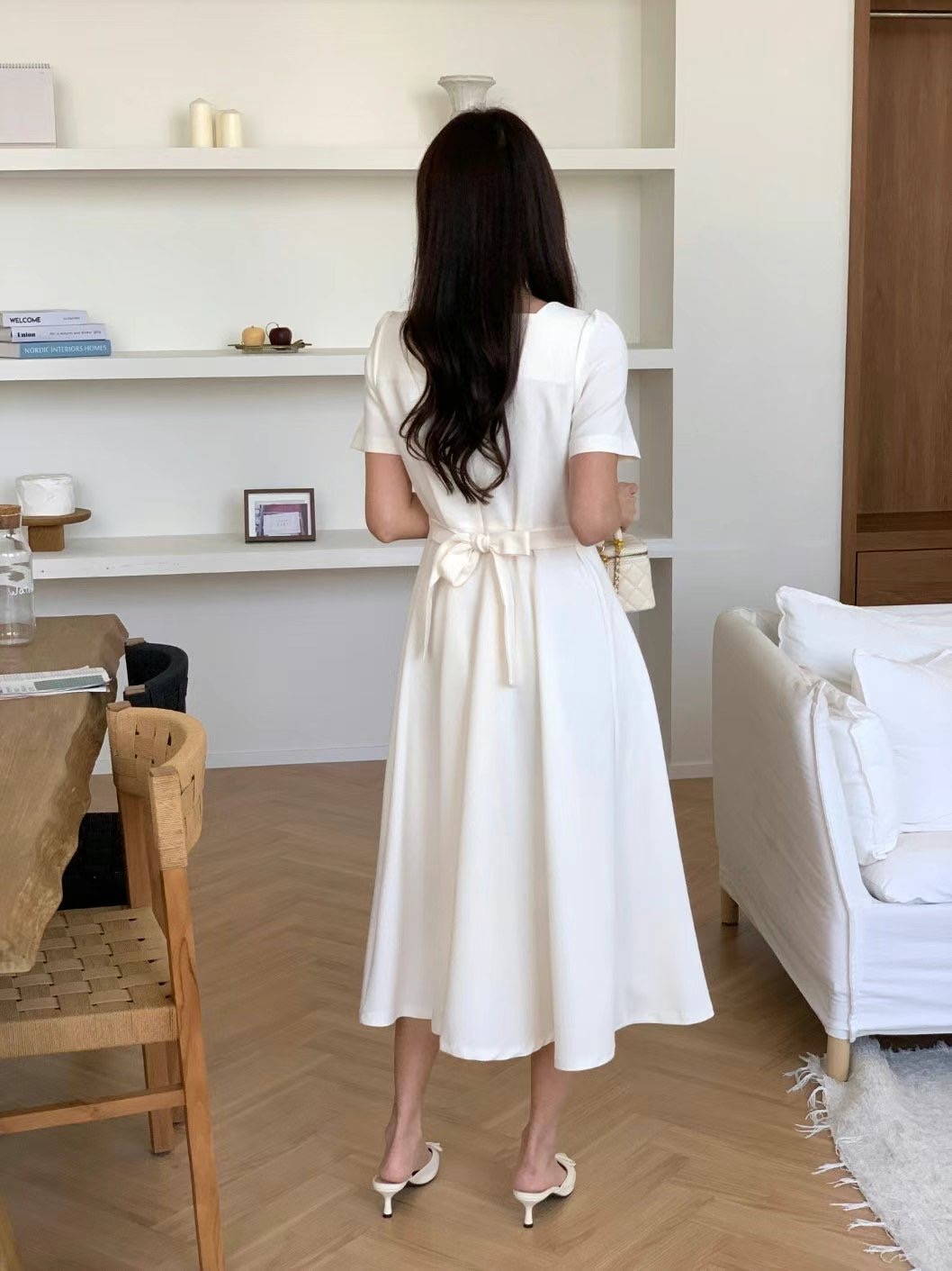 EEYOU韓國直郵女士新品推薦休閑25春夏職業時尚真品連衣裙長款EEYOU連衣裙